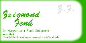 zsigmond fenk business card